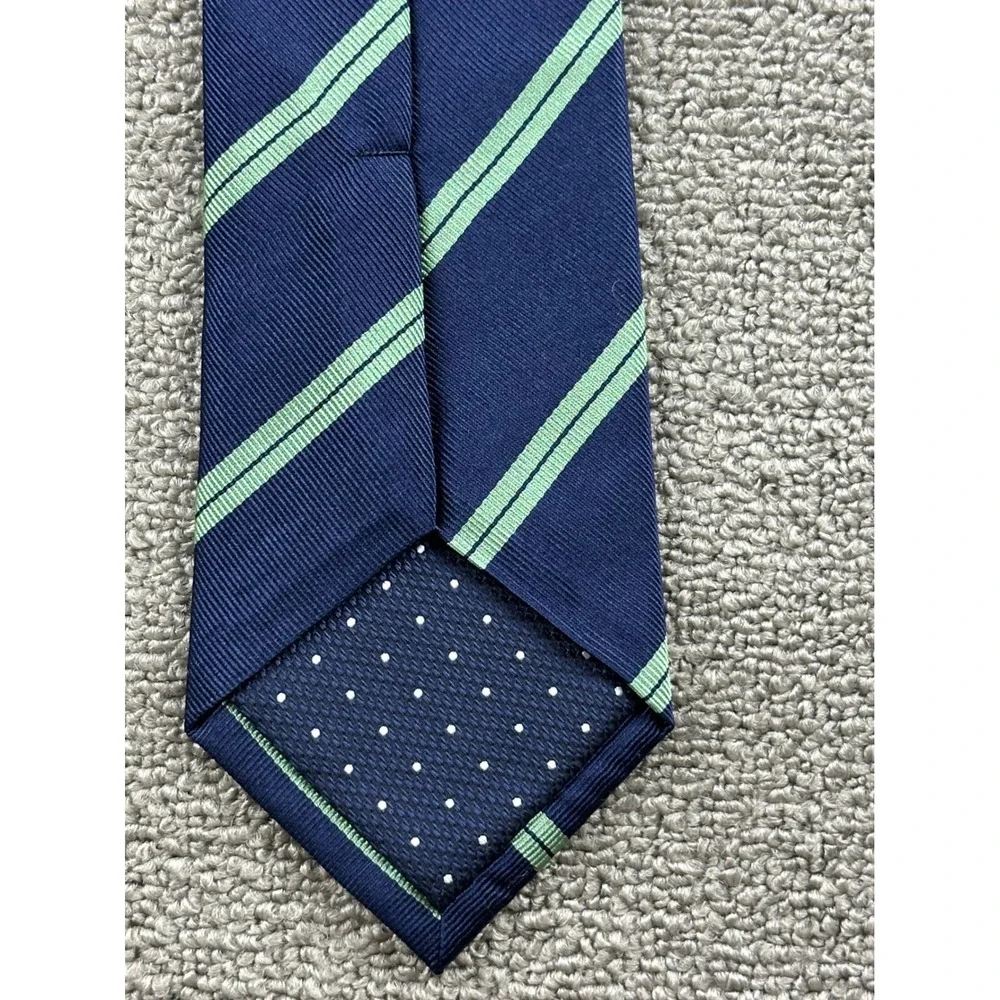 Charles Tyrwhitt Tie Men Navy Blue Green Stripe Jermyn Street London Silk Office